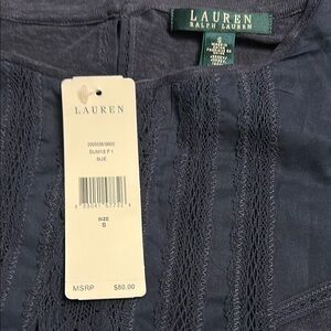 Elegant navy blue short sleeve top